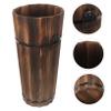 CORHAD Wooden Umbrella Bucket Stand Brown for Umbrellas and Walking Sticks view 2