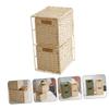 BUTIFULSIC Dual-layer Rattan Storage Basket Versatile Organizer for Toys Laundry and Sundries Stylish Woven Container for Home for Items Like Socks and Cosmetics view 2