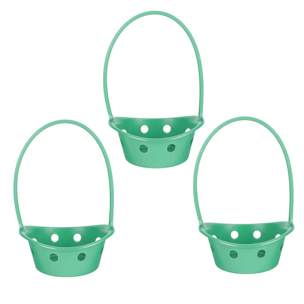 CIMAXIC 3pcs Plastic Flower Arrangement Basket Handheld Container for Cemetery Decor and Floral Displays for Tomb-sweeping Day and Garden Decoration