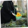 CIMAXIC 3pcs Plastic Flower Arrangement Basket Handheld Container for Cemetery Decor and Floral Displays for Tomb-sweeping Day and Garden Decoration view 2