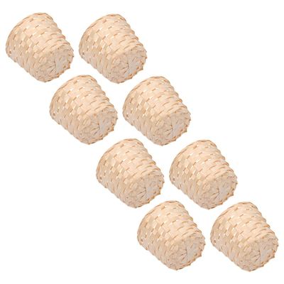 TINEASUR Hand Woven Bamboo Basket Set 8 Pack White Storage Baskets for Kitchen Pantry Laundry