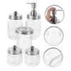 RORPOIR Essential Bathroom Items Mason Jar Soap Dispenser Toothbrush Holder Lotion Pump Shampoo Bottles Cotton Swab Container view 3