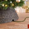 Best Choice Products 36in Christmas Tree Collar, Woven Hyacinth 3-Piece Holiday Rattan Tree Skirt Accessory for Home w/Cord Cut-Out - Espresso view 3
