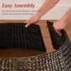 Best Choice Products 36in Christmas Tree Collar, Woven Hyacinth 3-Piece Holiday Rattan Tree Skirt Accessory for Home w/Cord Cut-Out - Espresso view 4