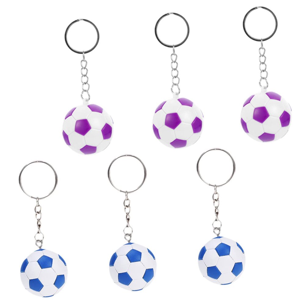 HOLIDYOYO 6pcs Football Keychain Sports Charm Key Holder Material Colors for Bags Keys and