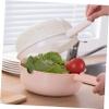 LABRIMP Double Layer Plastic Drain Basket Handle Multi-functional Wash Colander for Fruits and Vegetables for Kitchen Use Includes Cover for Easy Straining and Storage view 2