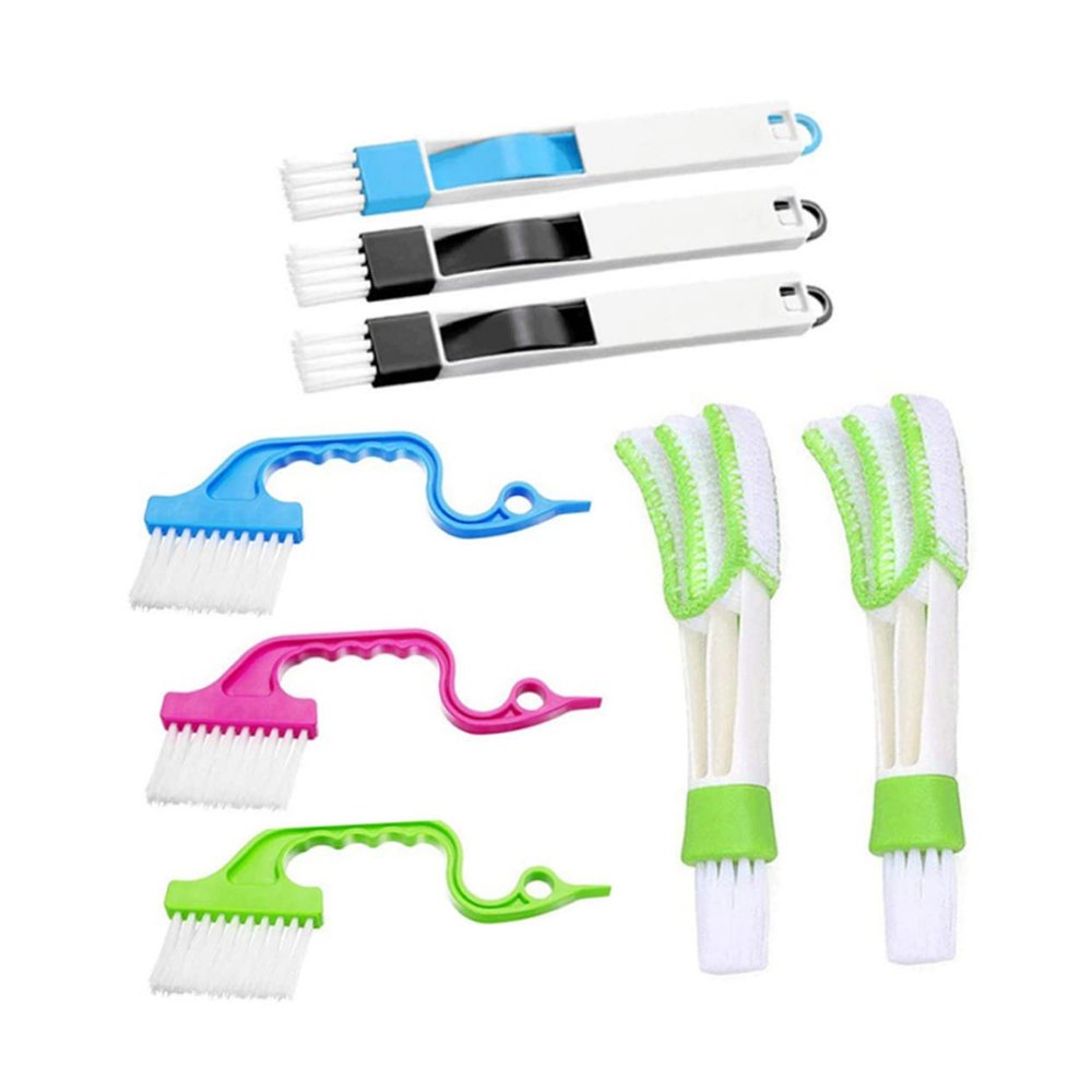 ORFOFE Ergonomic Window Trough Cleaning Brush 8pcs Set for Groove and Gap Cleaning