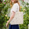 XTKELLY Aesthetic Canvas Tote Bag for Women. Stylish, Heavy-Duty Reusable Tote with Zipper Closure & Inner Pocket (Cats and fish) view 3