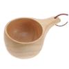 BEBEMOKO Japanese Style Wooden Milk Cup Creative Natural Wood Drinking Mug Rope for Coffee Tea Beer and Water Cafes Bars and Homes view 1