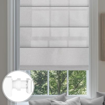 Sulugood No Drill Roman Shades for Windows No Tools Roman Shades, UV Protection, Privacy, Thermal Insulation Roman Blinds, Easy to Install, 70Blackout-Gray 76" W x 36" H