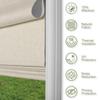Sulugood No Drill Roman Shades,70% Blackout-Beige,65" W x 64" H view 3