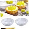 COLLBATH 50pcs Aluminum Alloy Egg Tart Molds Nonstick Ripple Tartlets Pans for Baking Silver Muffin Tins view 2