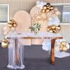 Pearl Gauze Table Runner Wedding Tablecloth Pearl Table Runner Table Runner Wedding Veil Beaded Pearl Lace Fabrics Table Decorations Soft Tulle Tablecloth (Navy,30*71") view 3