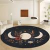 3' x 3' Round Rug, Simple Design Plant Moon Washable Non-Slip Rugs, Moon Flowers Print Low Pile Carpet, Circular Decorate Rugs for Living Room Bedroom Dining Room Kitchen Indoor view 1