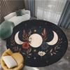 3' x 3' Round Rug, Simple Design Plant Moon Washable Non-Slip Rugs, Moon Flowers Print Low Pile Carpet, Circular Decorate Rugs for Living Room Bedroom Dining Room Kitchen Indoor view 2