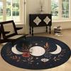 3' x 3' Round Rug, Simple Design Plant Moon Washable Non-Slip Rugs, Moon Flowers Print Low Pile Carpet, Circular Decorate Rugs for Living Room Bedroom Dining Room Kitchen Indoor view 3