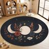 3' x 3' Round Rug, Simple Design Plant Moon Washable Non-Slip Rugs, Moon Flowers Print Low Pile Carpet, Circular Decorate Rugs for Living Room Bedroom Dining Room Kitchen Indoor view 4