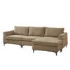 HOOOWOOO 96-Inch L Shaped Corduroy Fabric Sectional Sofa with Reversible Chaise, Mid-Century Modern Design Couch, 3-Seater Sofa Couch with Sturdy Metal Legs for Living Room or Large Spaces (Camel) view 1