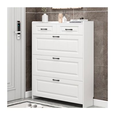 17/24cm White Narrow Shoe Organizer Cabinet for Entryway with 3 Flip Drawers, Storage Drawer, Freestanding Slim Flip Down Shoe Rack Organizer for Hallway, Bedroom, Apartment ( Color : White , Size :