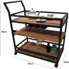 KEPIUAAF Bar Cart, Home Bar Hotel Serving Cart Wine Cart - Rolling Serving Cart Bar Serving Cart Home Rustic Mobile Kitchen Serving cart Industrial Vintage Style Wood Metal Serving Trolley view 2