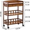KEPIUAAF Bar Cart, Home Bar Hotel Serving Cart Wine Cart - Kitchen Bar Cart on Wheels, Industrial Style Wood Rolling Serving Bar Cart,3 Layers Storage Fence Design with Drawer view 2