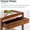 KEPIUAAF Bar Cart, Home Bar Hotel Serving Cart Wine Cart - Kitchen Bar Cart on Wheels, Industrial Style Wood Rolling Serving Bar Cart,3 Layers Storage Fence Design with Drawer view 4