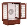 Wooden Temple Brown LED Light for Home and Office|Home Temple|Puja Mandir| Mandir with Doors and Storage Cabinets (18x12x10 Inches) view 3