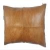 D DOLLY LAMB Lambskin Leather Pillow Cover - Sofa Cushion Case - Decorative Throw Covers for Living Room & Bedroom, 10X18 Inch - Light Brown Crunch Plain Pack of 2 view 1