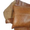 D DOLLY LAMB Lambskin Leather Pillow Cover - Sofa Cushion Case - Decorative Throw Covers for Living Room & Bedroom, 10X18 Inch - Light Brown Crunch Plain Pack of 2 view 3