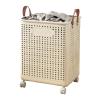 YOXIER Laundry Basket,Laundry Hamper, Laundry Basket with Wheels,Rolling Laundry Basket for Clothes, Foldable Dirty Clothes Portable Skinny Hamper,Small Laundry Basket for Bedroom, Dorm, 53L/37L Beig view 1