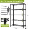 MODCART Storage Shelves, 4 PCS 36" L x 14" W x 72" H Heavy Duty Garage Wire Shelving Unit Loads 1750LBS, 5-Tier Adjustable Metal Industrial Utility Shelf Rack for Kitchen, Laundry Room, Basement view 3