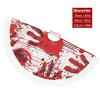 Christmas Tree Skirt,Bloody Handprints Printed Christmas Tree Skirts with Tassel,Christmas Tree Decorations Indoor Outdoor,Christmas Skirt Tree for Holiday Party Home Decor,30-48 Inch view 2
