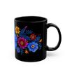 ElegantlySimple - Made in the USA - Coffee Mug, Ukrainian Folk Art Petrikivka Blue & Yellow Flowers view 2