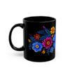 ElegantlySimple - Made in the USA - Coffee Mug, Ukrainian Folk Art Petrikivka Blue & Yellow Flowers view 3