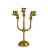 Victorian Hands Cast Metal 3-Candle Candelabra, Antique Gold Finish view 1
