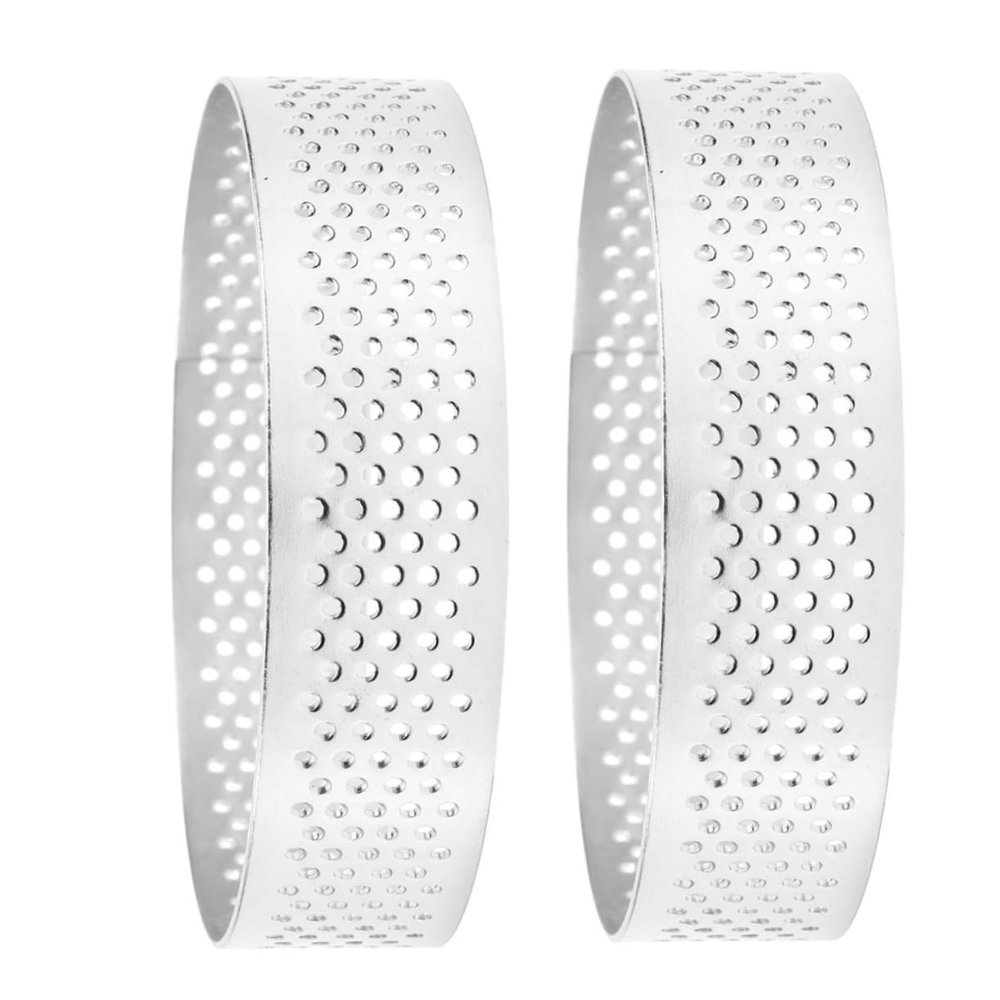 WATIIFUFU 2pcs Stainless Steel Tart Mold Non-stick Baking Tool for Fruit Tarts Mousse and Cakes for Home Baking and Treats