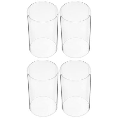 ABOOFAN 4pcs Glass Candle Covers Windproof Candle Tube Decor for Home Wedding and Party Multipurpose Shades for Elegant Centerpieces