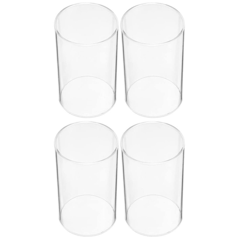 ABOOFAN 4pcs Glass Candle Covers Windproof Candle Tube Decor for Home Wedding and Party Multipurpose Shades for Elegant Centerpieces