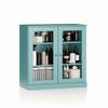 Palace Imports 100% Solid Wood Bathroom Cabinet, Clear Glass Doors, 32" w x 35.75" h x 15.5" d, Renewable Eco-Friendly Wood, Made in Brazil (Aqua, 2 Dr Glass) view 3