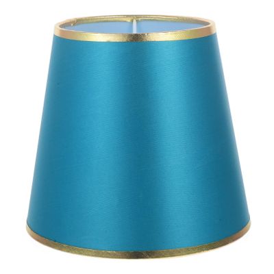 SEWOART Modern Fabric Drum Lampshade Round Decorative Light Shade for Table Desk Floor Lamps Easy Install Elegant Design Dark Green with Gold Trim