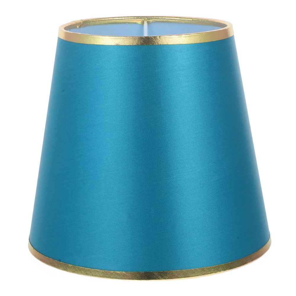 SEWOART Modern Fabric Drum Lampshade Round Decorative Light Shade for Table Desk Floor Lamps Easy Install Elegant Design Dark Green with Gold Trim