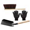 Cabilock Premium Fireplace Cleaning Kit Broom Dustpan Set Ash Shovel Gloves Stove Coals Cleaning Tools view 1