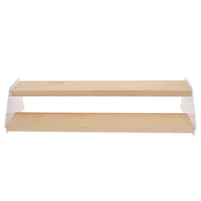 TOPPERFUN Wood 2-tier Display Stand for Toys and Mini Figurines