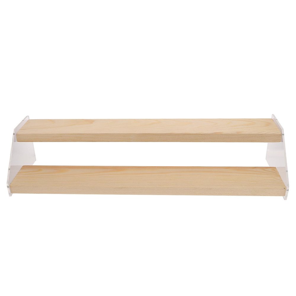 TOPPERFUN Wood 2-tier Display Stand for Toys and Mini Figurines