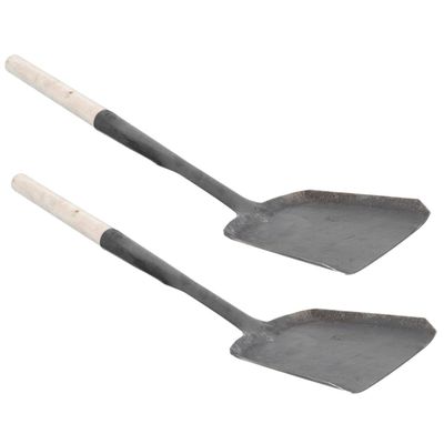 GRIRIW 2pcs Kitchen Stove Shovel Long Handle Coal Shovel for Household Ash Cleaning Fire Pit BBQ Ash