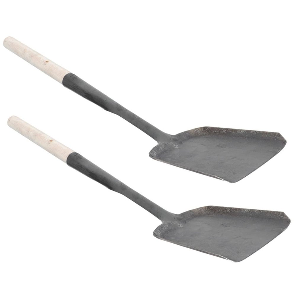 GRIRIW 2pcs Kitchen Stove Shovel Long Handle Coal Shovel for Household Ash Cleaning Fire Pit BBQ Ash