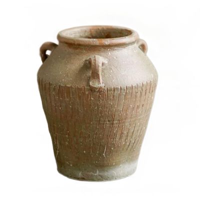 Sufeasdf Aimeryup Coffee Table Vase Rough Ceramic Pottery Jar Big Belly Large Ornament Decor Flower Arrangement Terrace Inn(Size:22X18CM,Color:A)