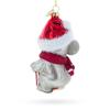 Festive Koala with Present Blown Glass Christmas Ornament view 3