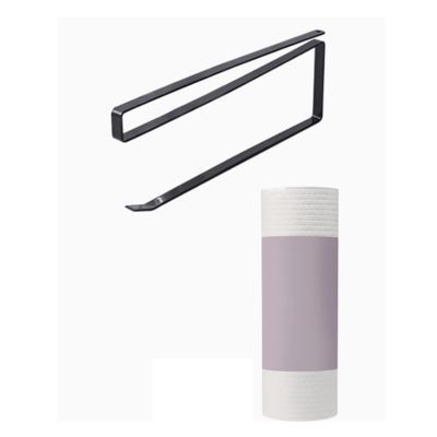 SPXTOM Paper Towel Holders with Rolls, Carbon Steel, Kitchen Paper Rack, Non-Slip Paper Towel Stand, Wall Mounted, for Kitchen Organization and Storage(Black)
