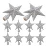 LUOZZY 10 Pcs Star Christmas Tree Topper Sparkling Xmas Tree Topper Star Ornament 3D Sequins Treetop Star for Christmas Trees Holiday Party Decor - Silver, 10CM view 1